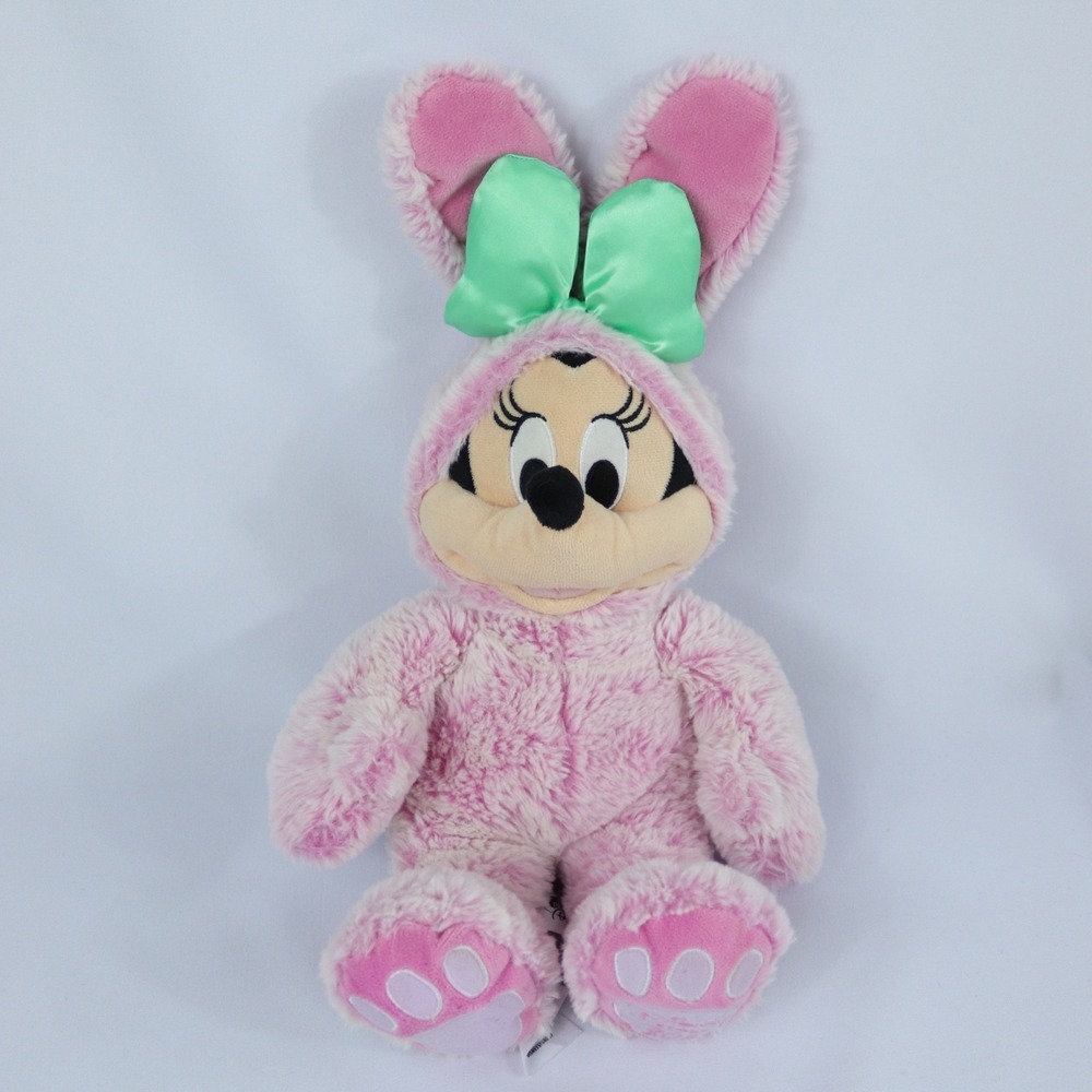 Disney‎ Store Minnie Mouse Easter Bunny Pink Stuffed Plush 2021 Stuffed Toy 18"